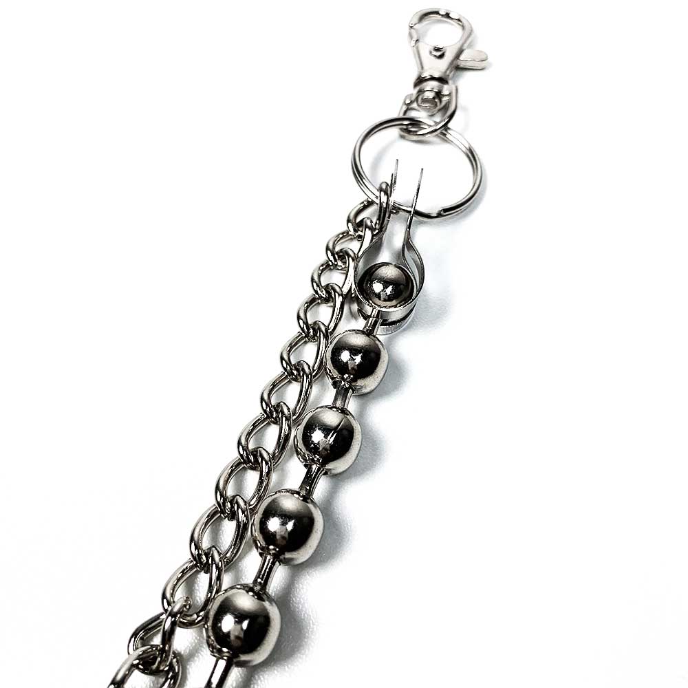 Bullet 69 Funky Punk - Double Geldbörsenkette/Hosen schlüsselbund - Silberfarben